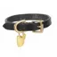 Digby and Fox Flat Large Leather Dog Collar in Black