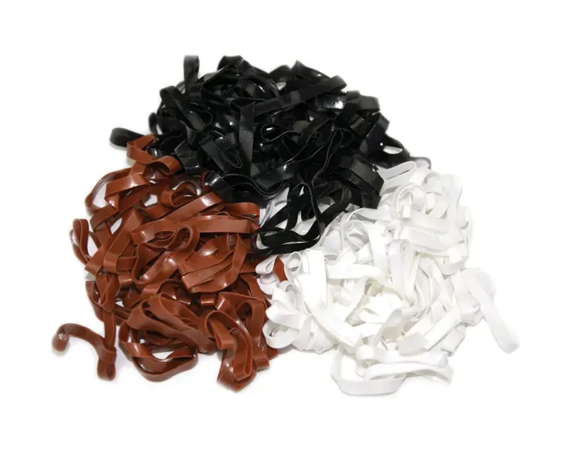 Lincoln Horse Care Accessories Silicone Plaiting Bands in Black
