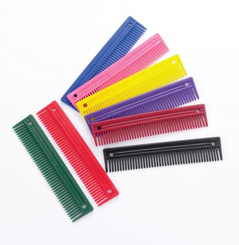 Lincoln Horse Care Accessories Plastic 9x2 Comb in Blue