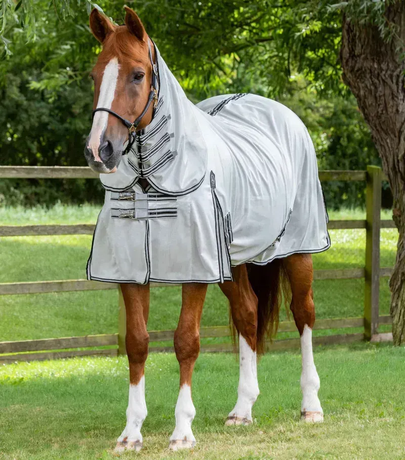 Premier Equine Fly Lite Bug Rug in Silver