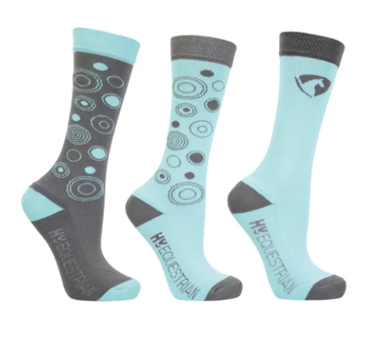 Hy Equestrian Dynamizs Ecliptic 3-pack Socks in Mint/Grey