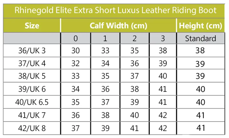 Rhinegold Elite Xshort Luxus Leather Laced Riding Boots Black-2