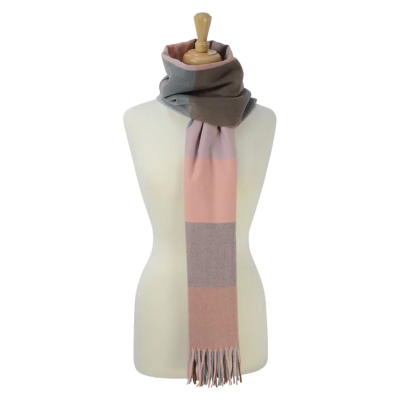 Hy Equestrian Cumbria Soft Touch Scarf in Blush Pink/Dark Grey