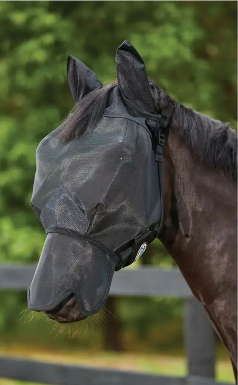 Weatherbeeta Comfitec Double Dart Deluxe Fly Mask with Ears and Nose Black
