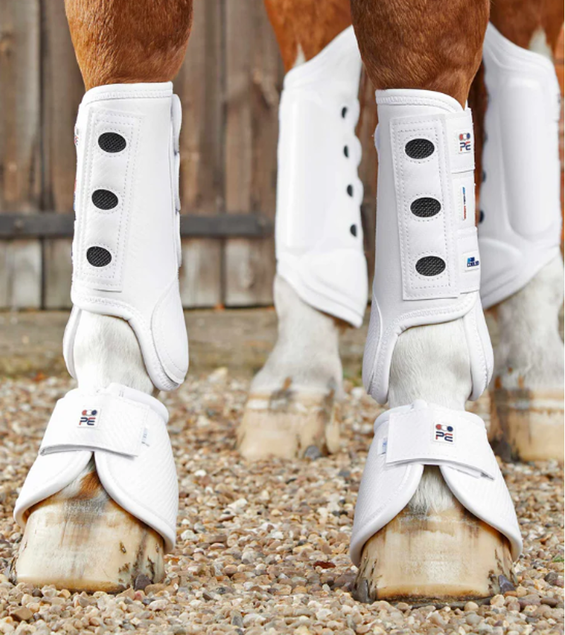 Premier Equine Carbon Air Tech Cooled Eventing Boots Front White MEDIUM-1
