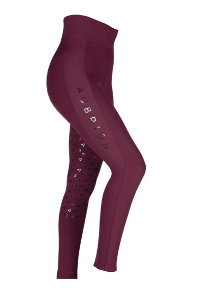 EX Display Shires Aubrion Eltar Ladies Riding Tights Black Cherry