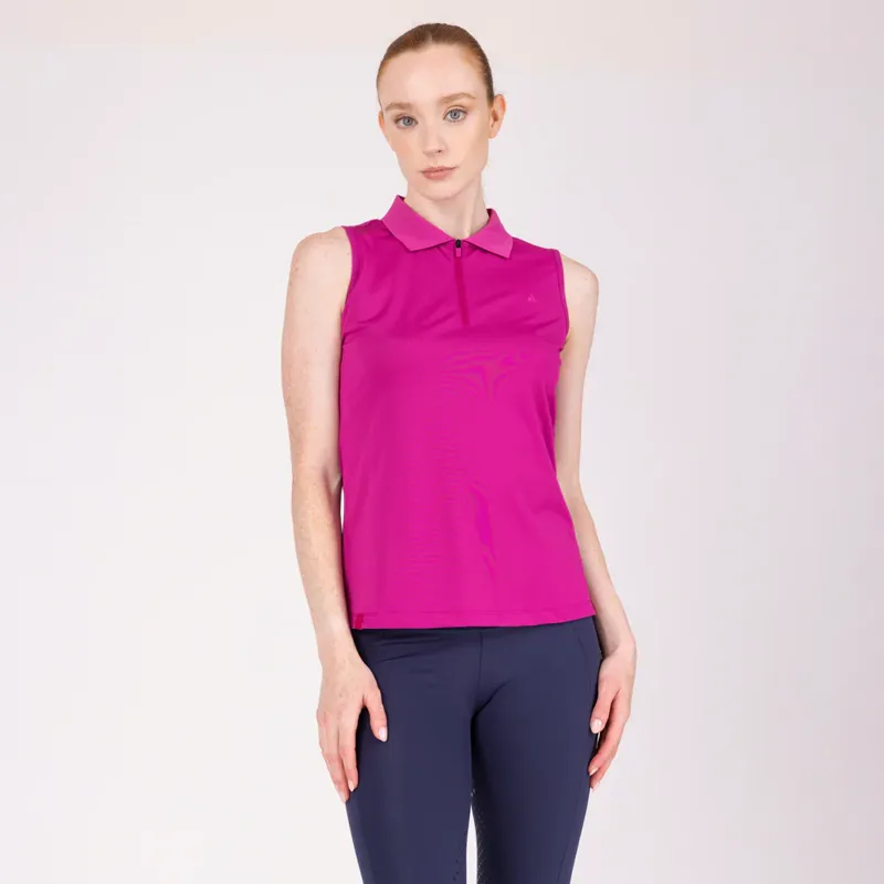 Aubrion React Sleeveless Tech Polo FUCHSIA