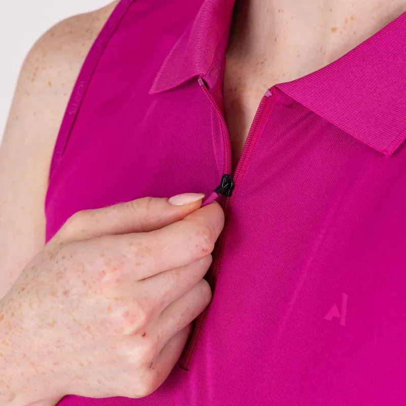 Aubrion React Sleeveless Tech Polo FUCHSIA-1