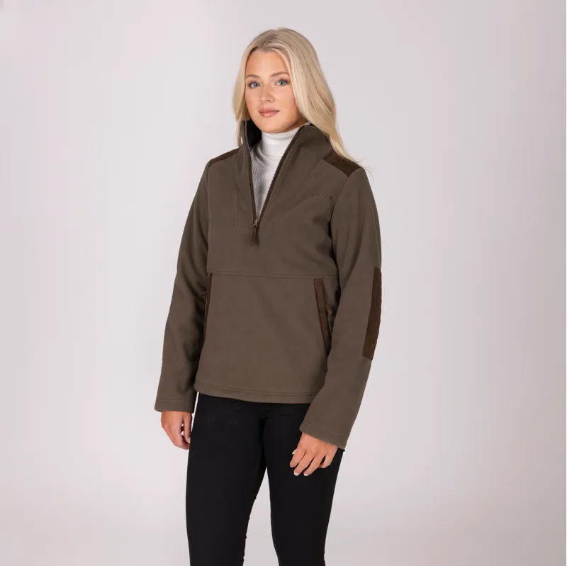 Aubrion Heritage Quarter Zip Fleece - Unisex DARK OLIVE-2