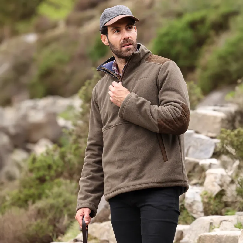 Aubrion Heritage Quarter Zip Fleece - Unisex DARK OLIVE-1