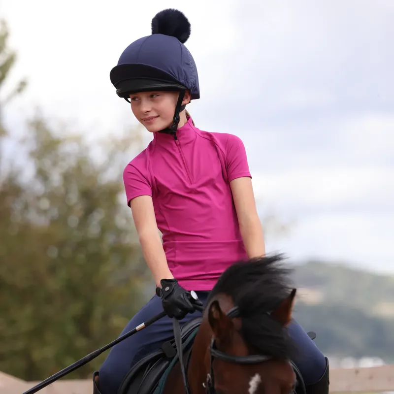 Aubrion React Short Sleeve Base Layer - Young Rider FUCHSIA