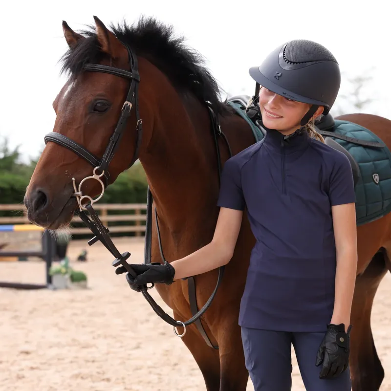 Aubrion React Short Sleeve Base Layer - Young Rider MIDNIGHT
