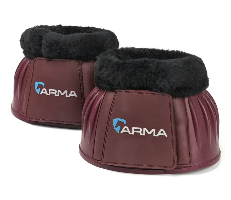 Shires ARMA Fleece Over Reach Boots Burgundy Full