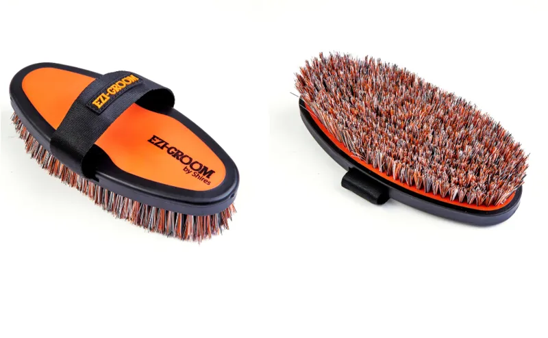 Shires EZI-GROOM Grip Body Brush Orange Small