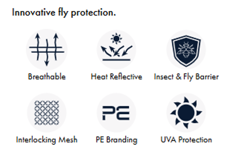 Premier Equine Fly Lite Bug Rug Silver 6'0-6