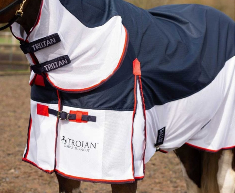 Gallop Trojan Fly Turnout Combo Rug Red/White/Blue-1