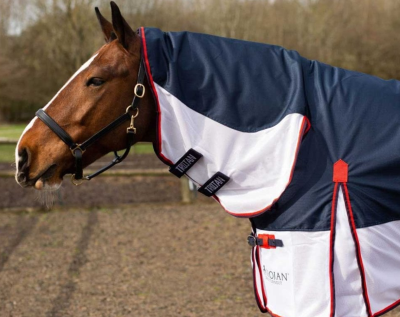 Gallop Trojan Fly Turnout Combo Rug Red/White/Blue-2
