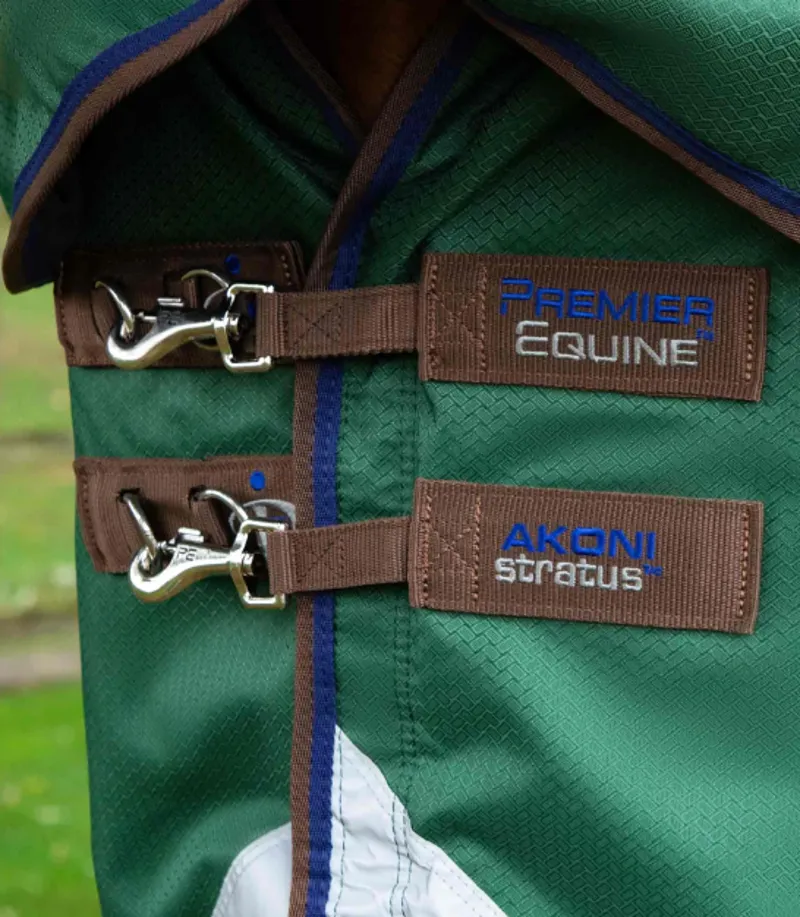 Premier Equine Akoni 0g Turnout Rug With Classic Neck Cover Green-3