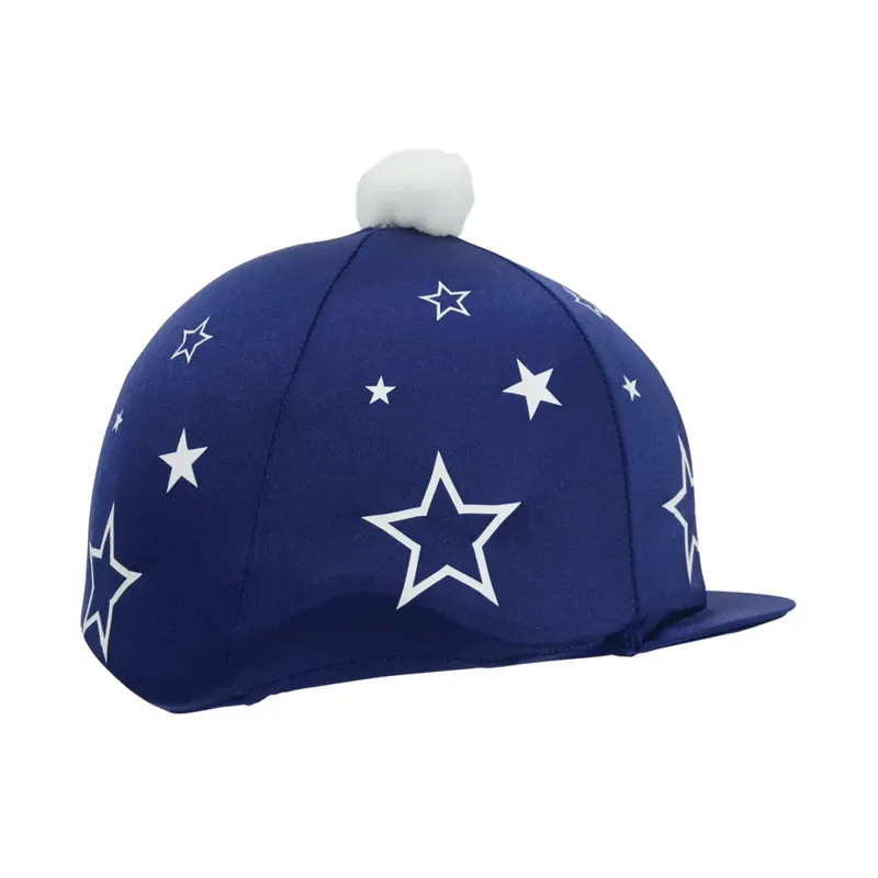 Hy Equestrian Super Starz Hat Cover - - Navy/White one size