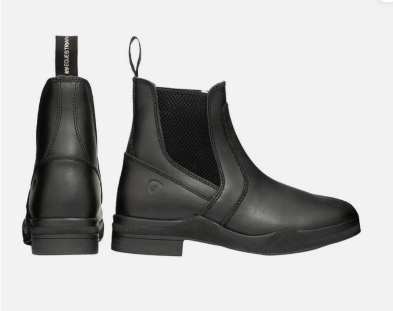 Hy Equestrian Fleece Lined Wax Leather Jodhpur Boot Black Size 8