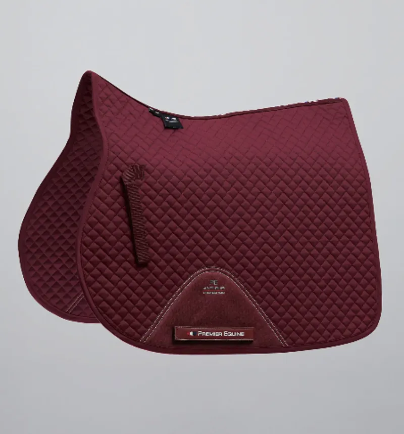 PREMIER EQUINE PONY PLAIN COTTON GP JUMP SQUARE BURGUNDY