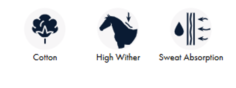 Premier Equine Plain Cotton GP/Jump Square Grey Pony-5