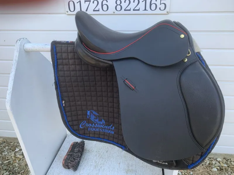 15 Black with Red Piping Pony Saddle refurbished by Kirkland Saddlery-1