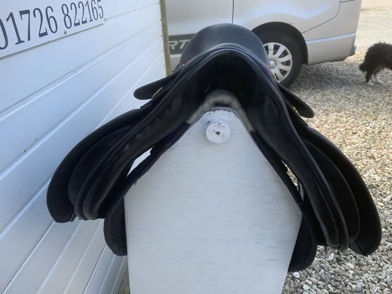 15 Black with Red Piping Pony Saddle refurbished by Kirkland Saddlery-3