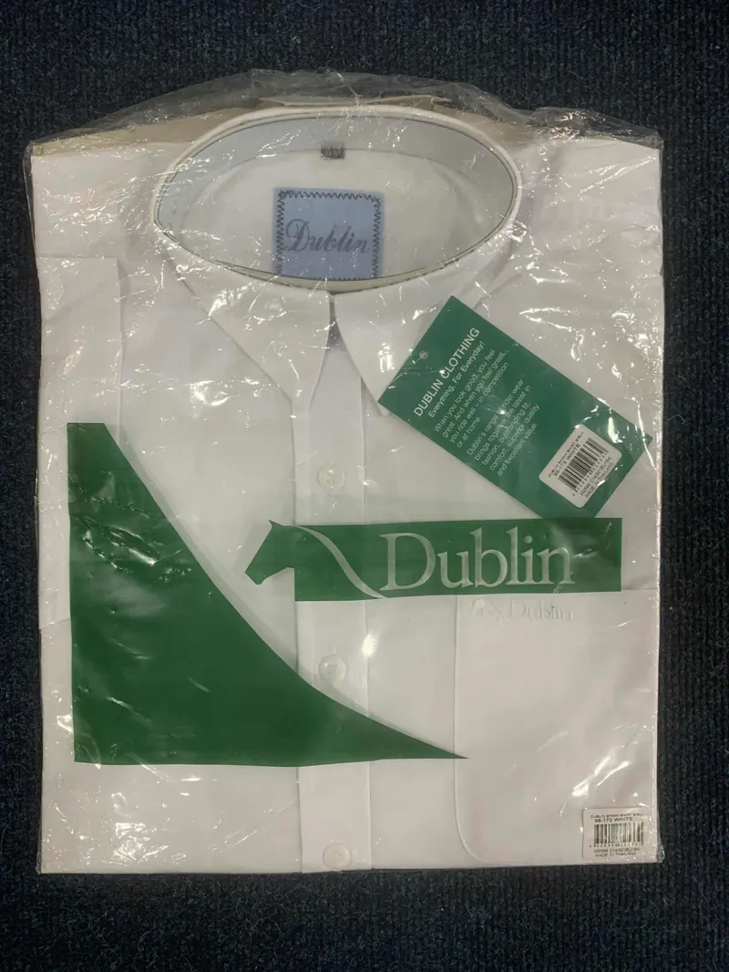 Dublin Short Sleeve Show Shirt White Childs Age14/30 Inch Chest