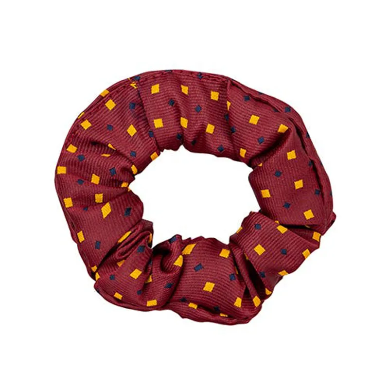 Supreme Products Show Scrunchie - - Burgundy/Gold Diamonds one size