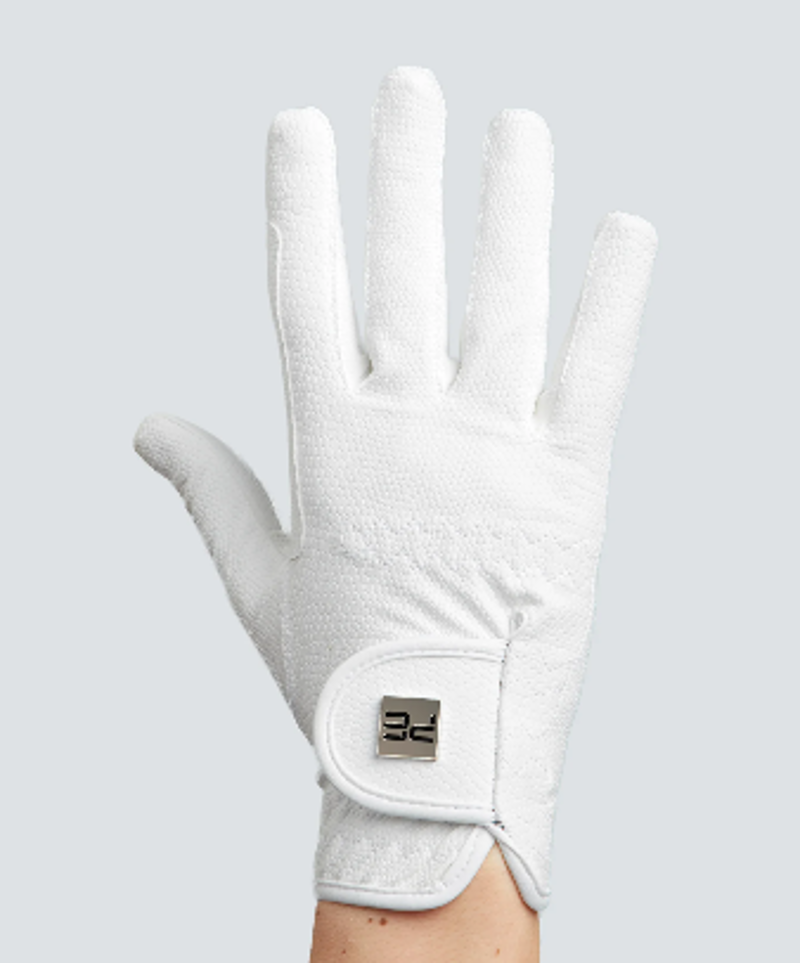 Premier Equine Metaro Ladies Competition Riding Gloves White-2