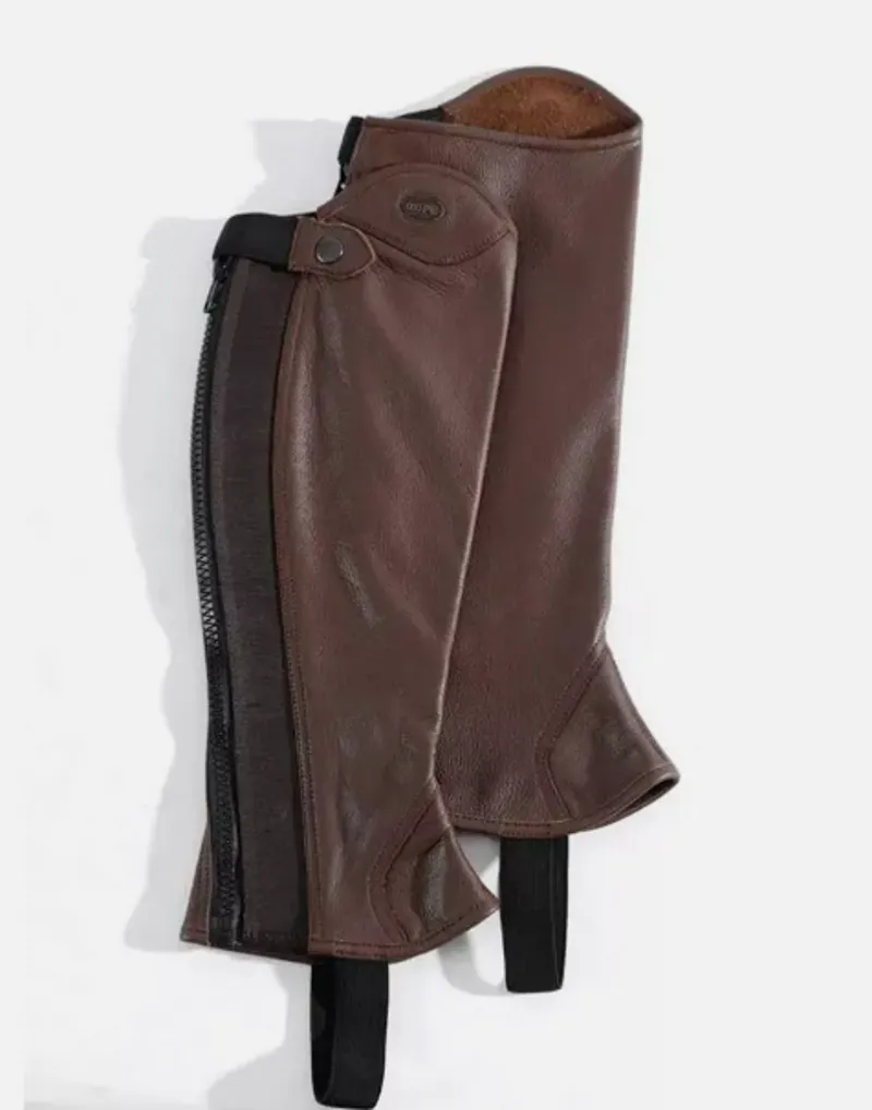 Premier Equine Lexaria Leather Half Chaps Brown
