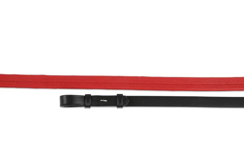Shires Aviemore Nylon Insert Rubber Grip Reins Black Red
