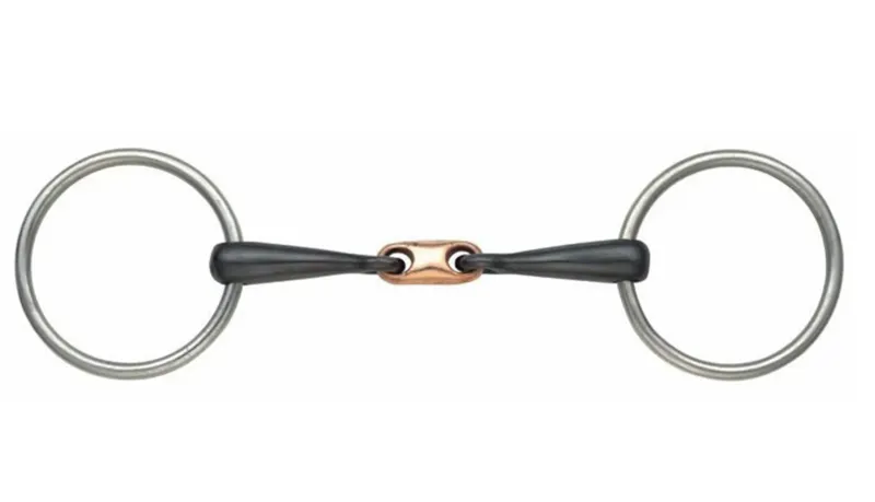 Shires Copper Lozenge Sweet Iron Snaffle BLACK SWEET IRON