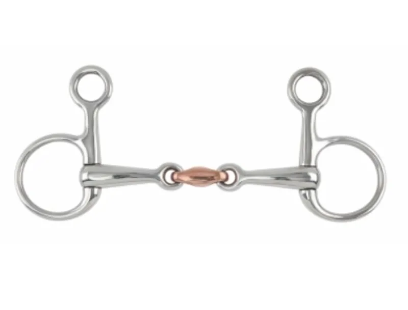 Shires Hanging Cheek Copper Lozenge Snaffle STAINLESS STEEL