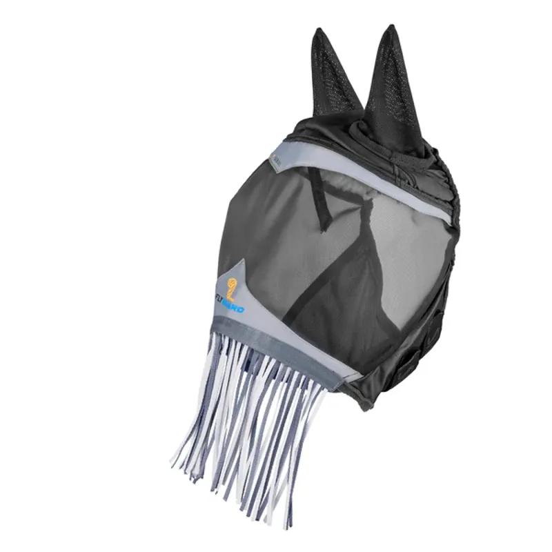 FlyGuard Pro Fine Mesh Fly Mask With Ears and Nose Fringe JET