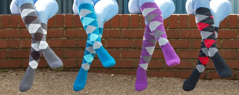 Rhinegold Cool And Dry Cushioned Sole Riding Socks Purple Grey