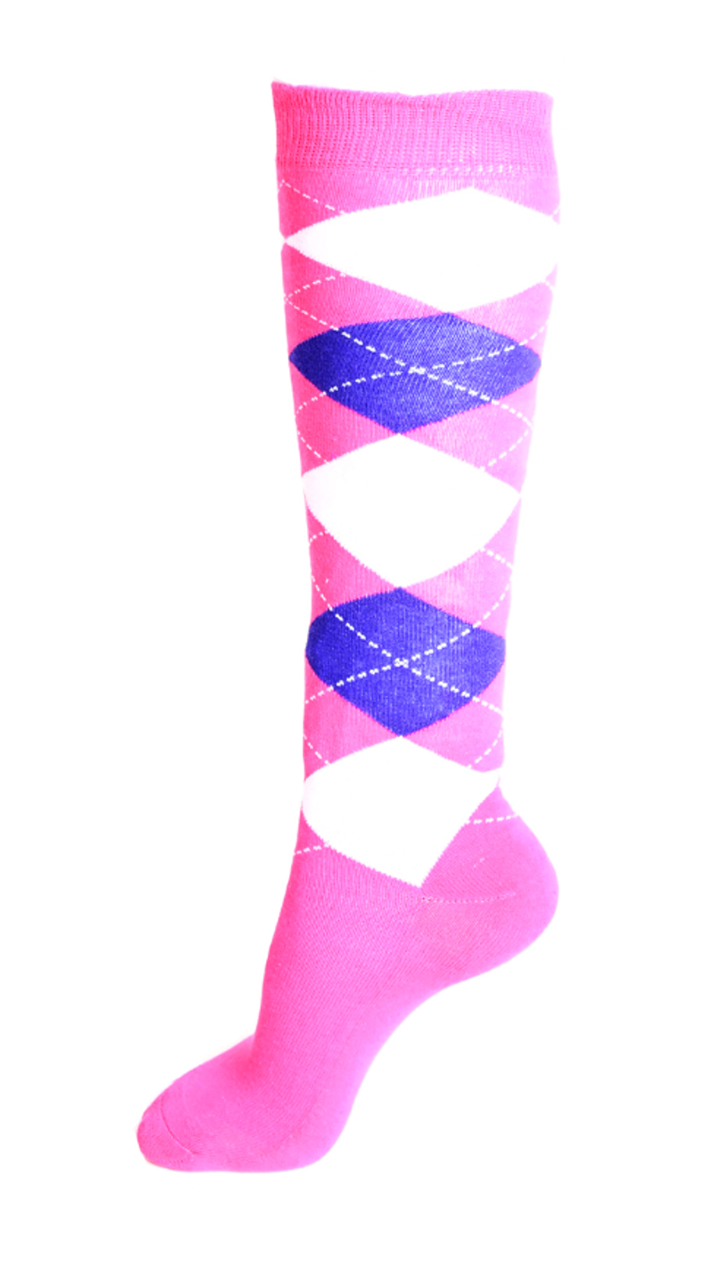 Rhinegold Cool and Dry Cushioned Sole Riding Socks Navy/Pink
