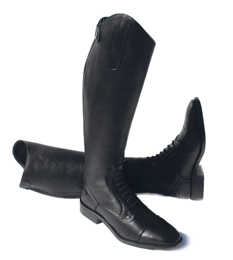 Rhinegold Elite Luxus Leather Laced Riding Boots Black 