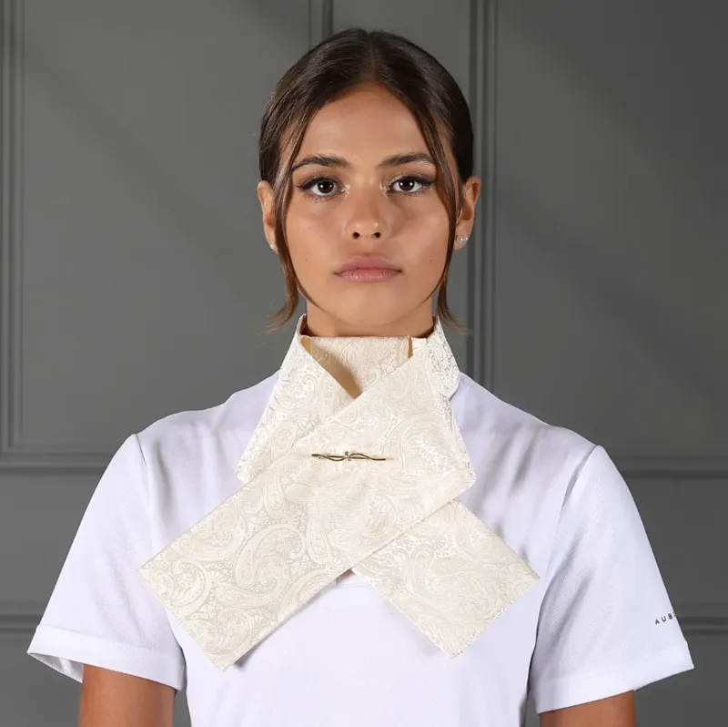 Shires Ready Tied Brocade Riding Stock Gold