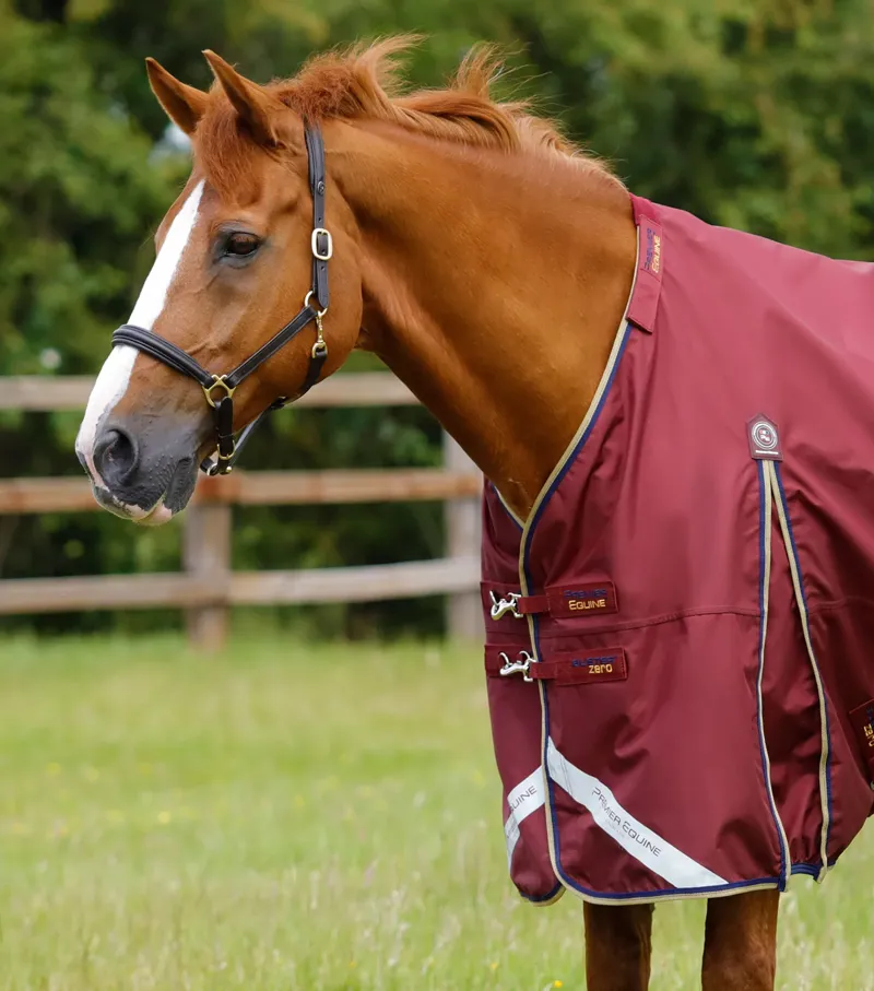 Premier Equine Buster Zero Turnout Rug With Classic Neck  Cover Burgundy-1