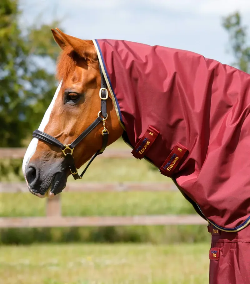 Premier Equine Buster Zero Turnout Rug With Classic Neck  Cover Burgundy-2