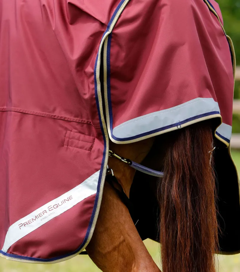 Premier Equine Buster Zero Turnout Rug With Classic Neck  Cover Burgundy-4