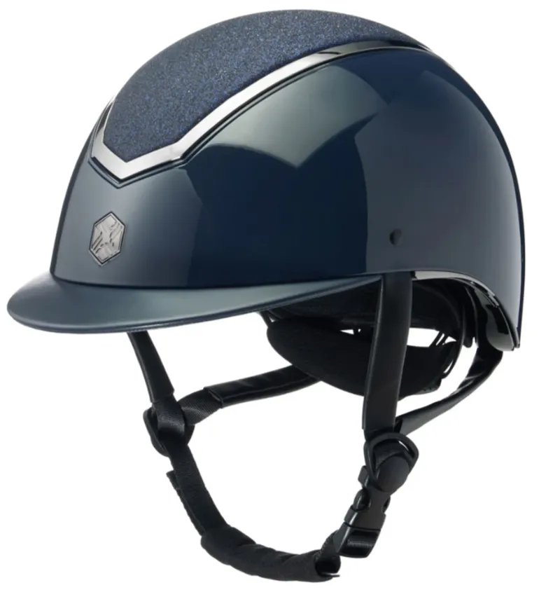 Charles Owen EQX Navy Gloss/Pewter Kylo Sparkly Large