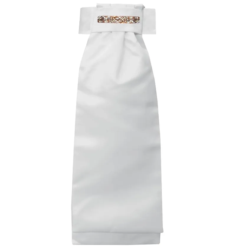 Equetech Deluxe Ready-Tied Stocks - Rose Gold Crystal White