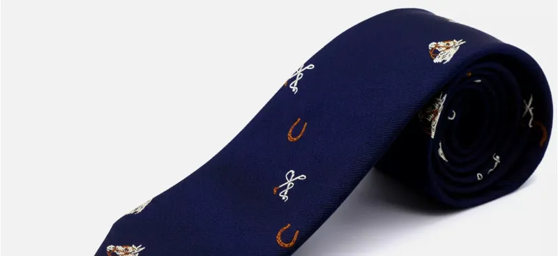 Showquest Horsehead and Whip Tie Adults Navy