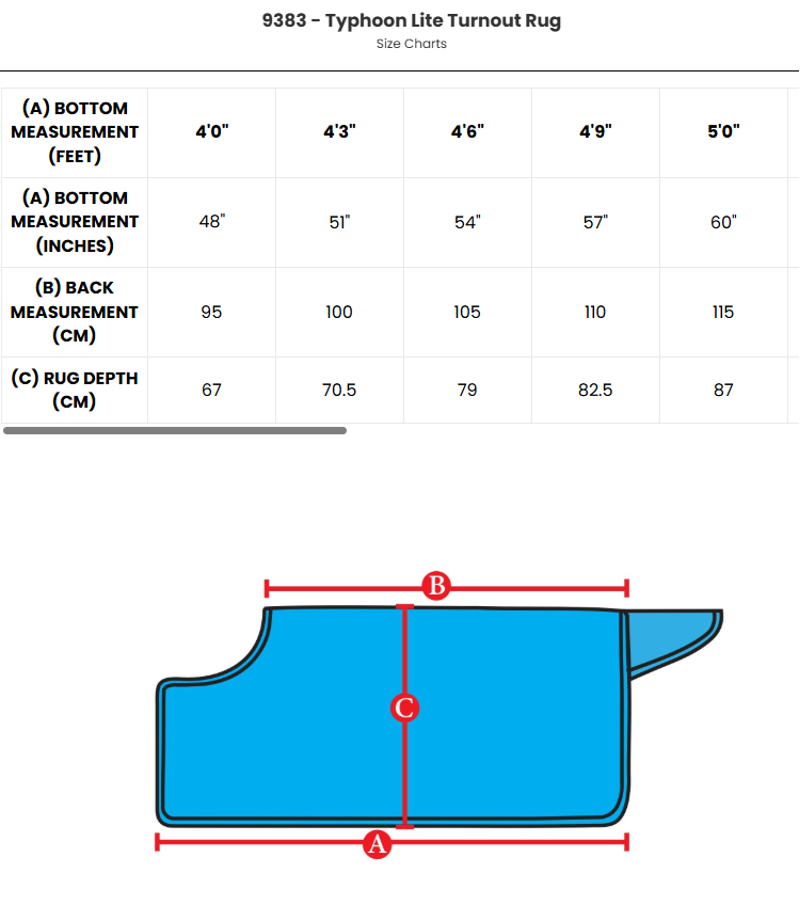 Typhoon Lite Turnout Rug NAVY-1