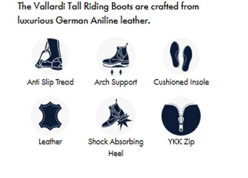 Premier Equine VALLARDI Ladies Tall leather Field Boot Black-6