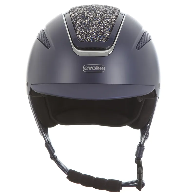 Evoke Callisto Classic Peak Riding Hat Navy/Navy Crystal Medium 55-58cm