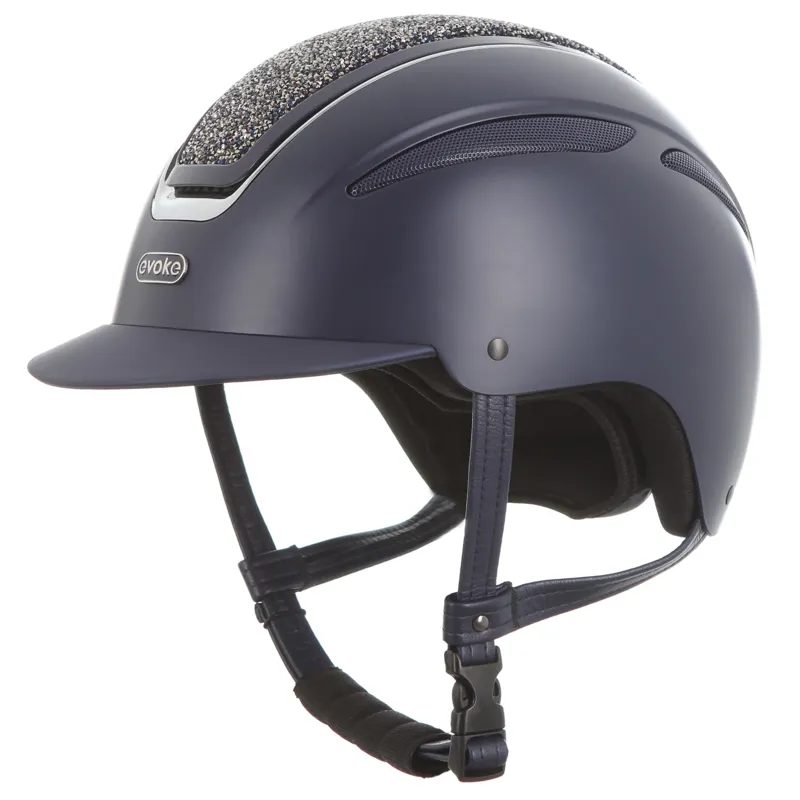 Evoke Callisto Classic Peak Riding Hat Navy/Navy Crystal Medium 55-58cm-1